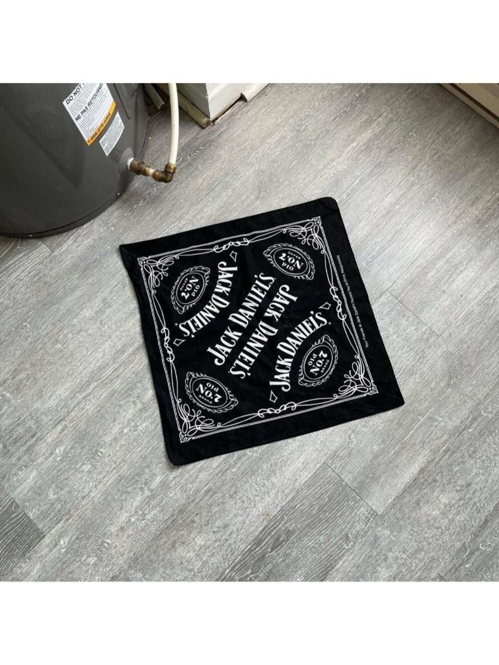 Black / White Jack Daniels Whiskey Graphic Bandana / Scarf